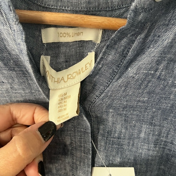 100 % Linen Cynthia Rowley Long Sleeve Dress - Picture 2 of 9